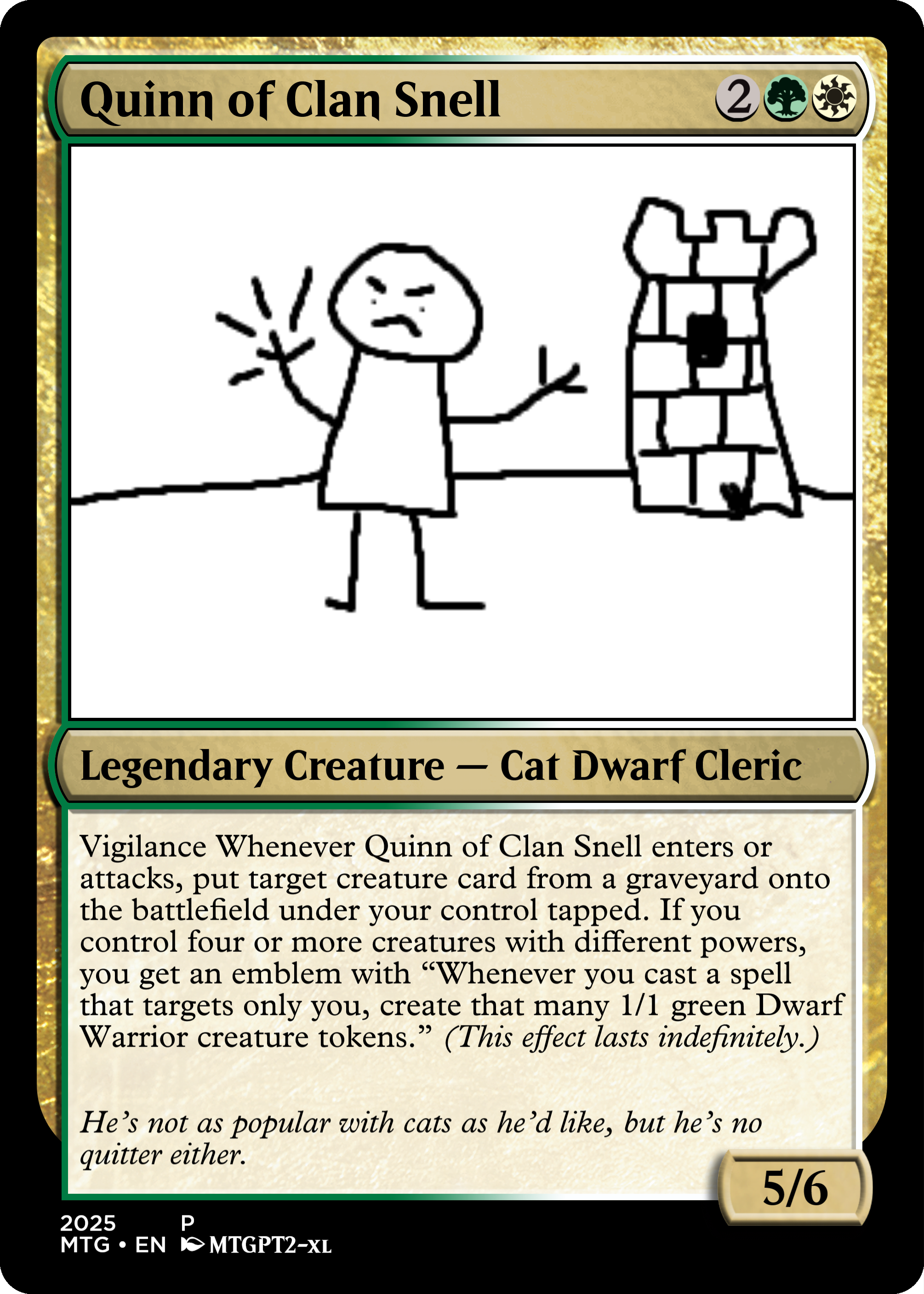 A custom MTG card, Quinn of Clan Snell